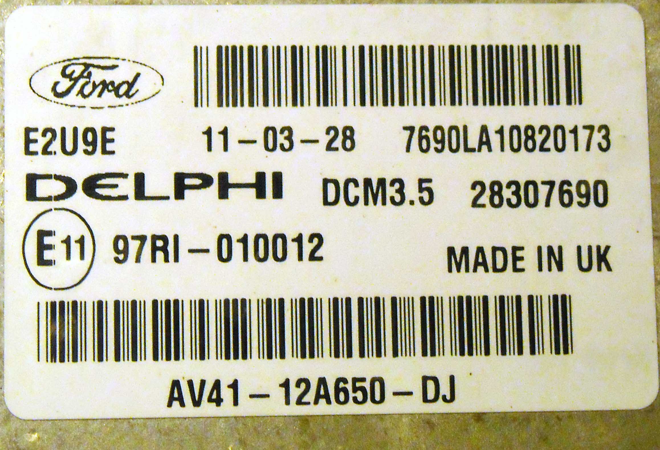 Ford Kuga 2.0L DW10C Delphi DCM3.5 E2U9E MCP 5566 FULL