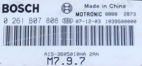 Chery A15(Amulet) 1.6L M7.9.7 0261B07808 1039S00000