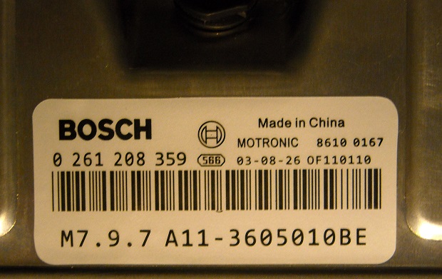 Chery A11 1.6L M7.9.7 0261208359 03605010BF(BE) TUN