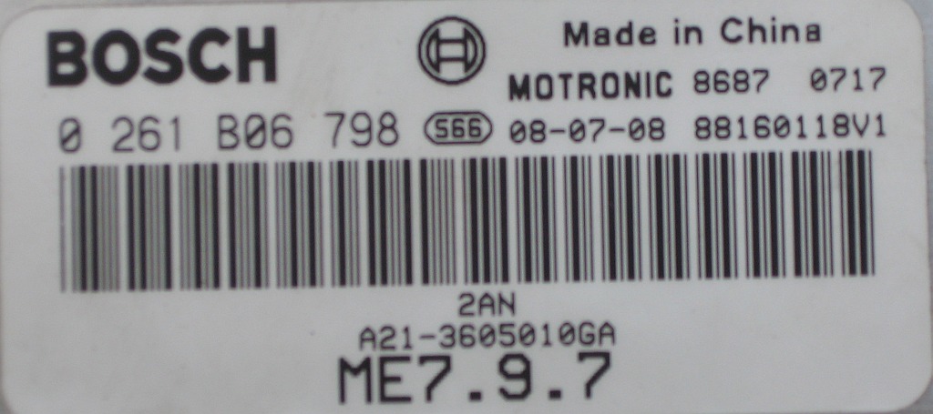 Chery Fora 2.0L 16V ME7.9.7 0261B06798 88160118