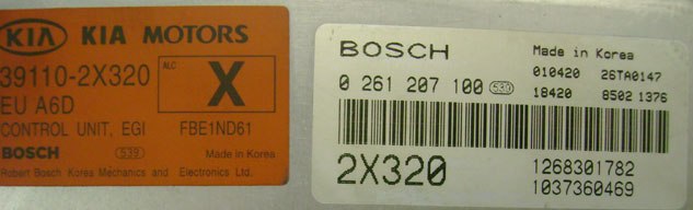 KIA SEPHIA 1.6L M7.9.7 0261207100 1037362852 F1D6NS2E