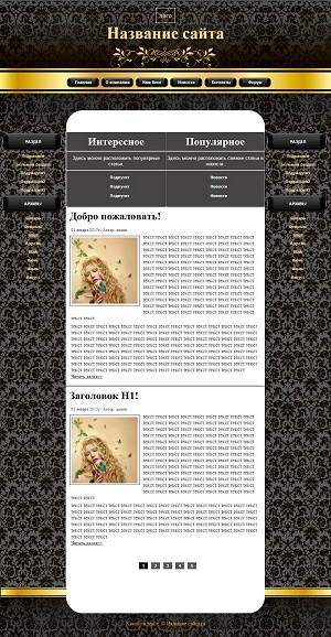 Шаблон HTML Black