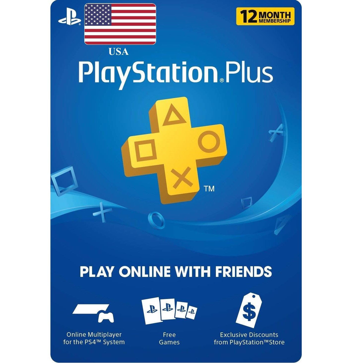 Playstation Plus (PSN Plus) 12 months (365 Days) USA