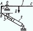 Ladder 1 with weight G = 2 kN is held in a horizontal