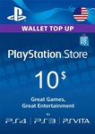 Карта PlayStation Network (PSN) - 10 долларов USA (USD)