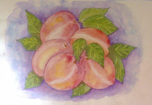 Video lesson "Peaches watercolor" full version