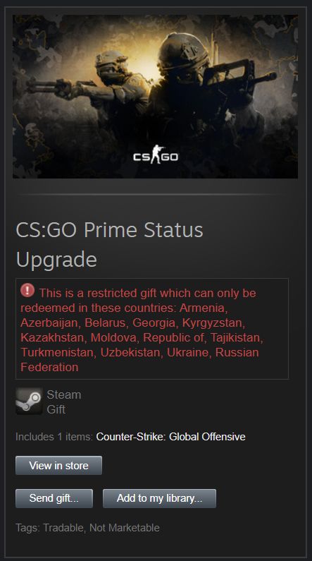 Counter Strike Global Offensive Prime Gift