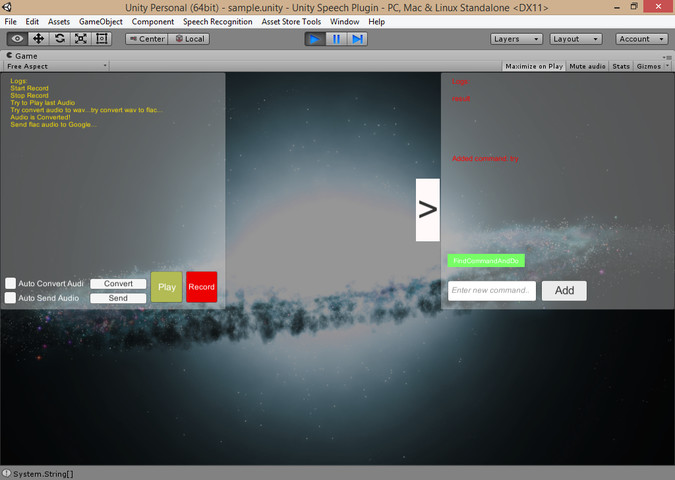 Speech Recognition using Google. Plugin for Unity3D