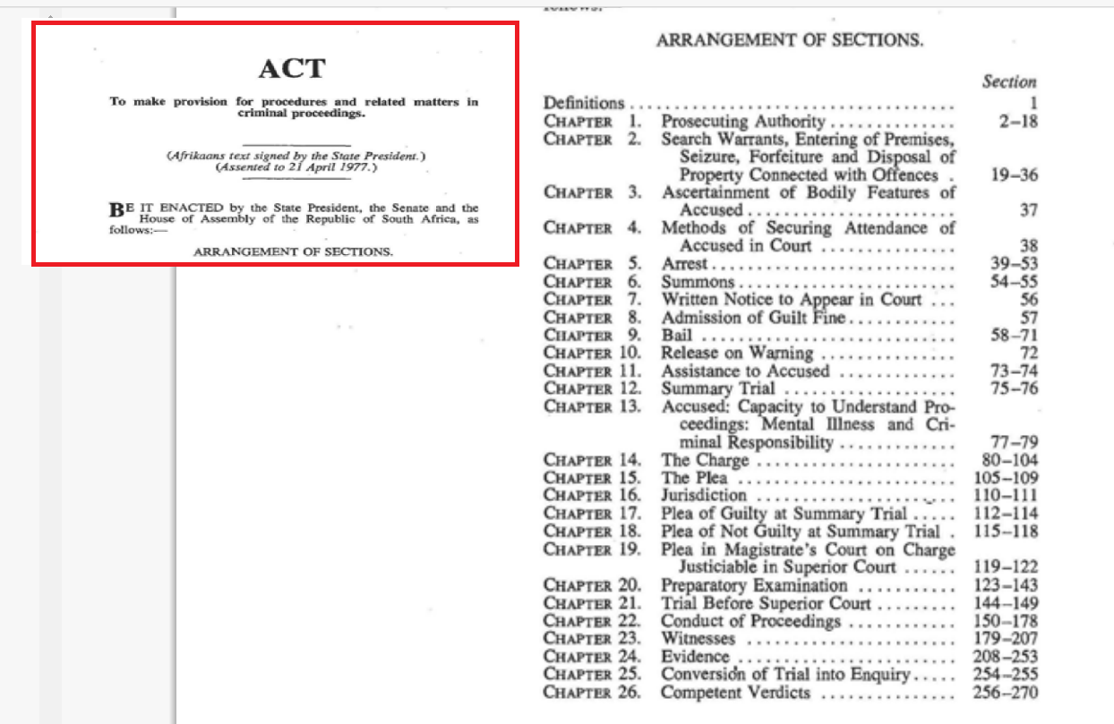 Buy Criminal Procedure Code Of South Africa In English 1977 Cheap