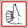 Sticker. Fist with a raised thumb. Format .cdr