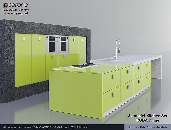 3D модель Кухня RODA Рейн - ADscene 32 corona