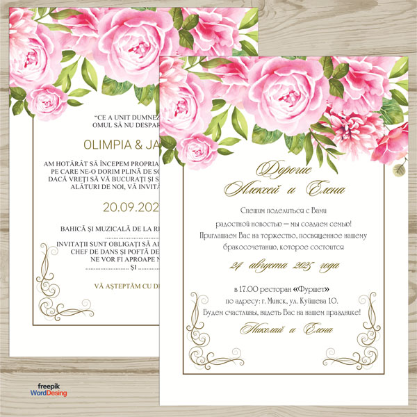 Invitation template for the wedding № 89