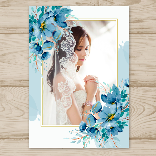 Photo frame template for wedding №9