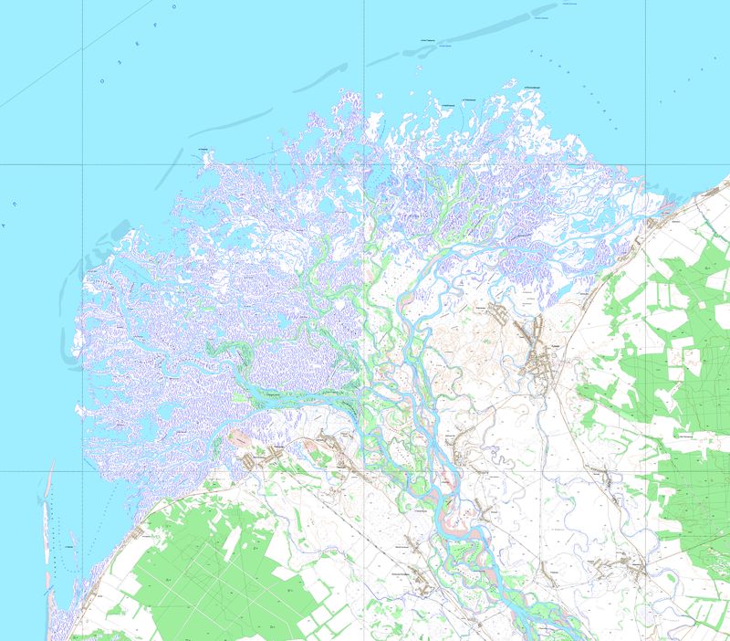 Map Selenga River delta (Baikal)