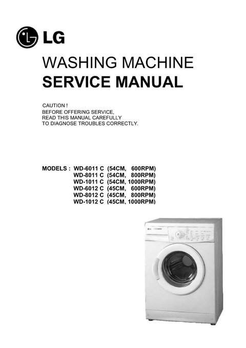 Сервис мануал стиральной машины LG WD-6011C