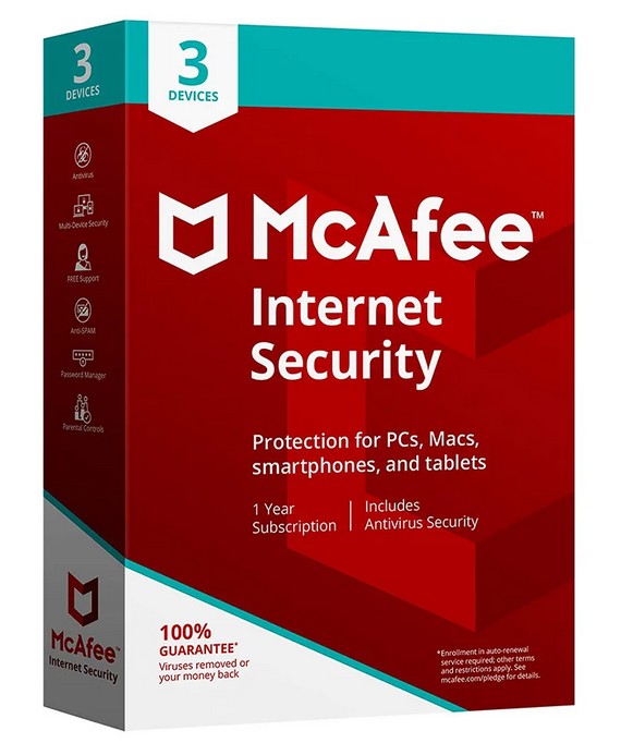 🔴MCAFEE INTERNET SECURITY 3 PC 1 Year