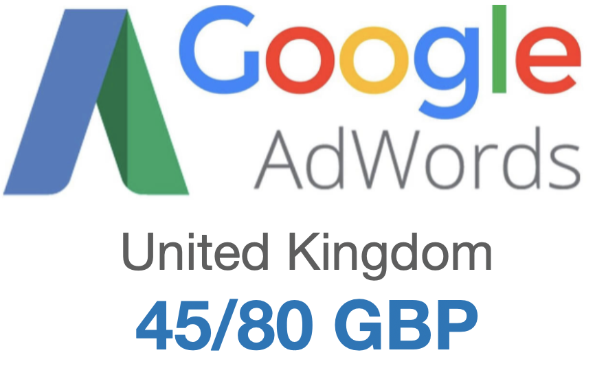 Промокод купон Google AdWords Адвордс 80/45GBP Англия