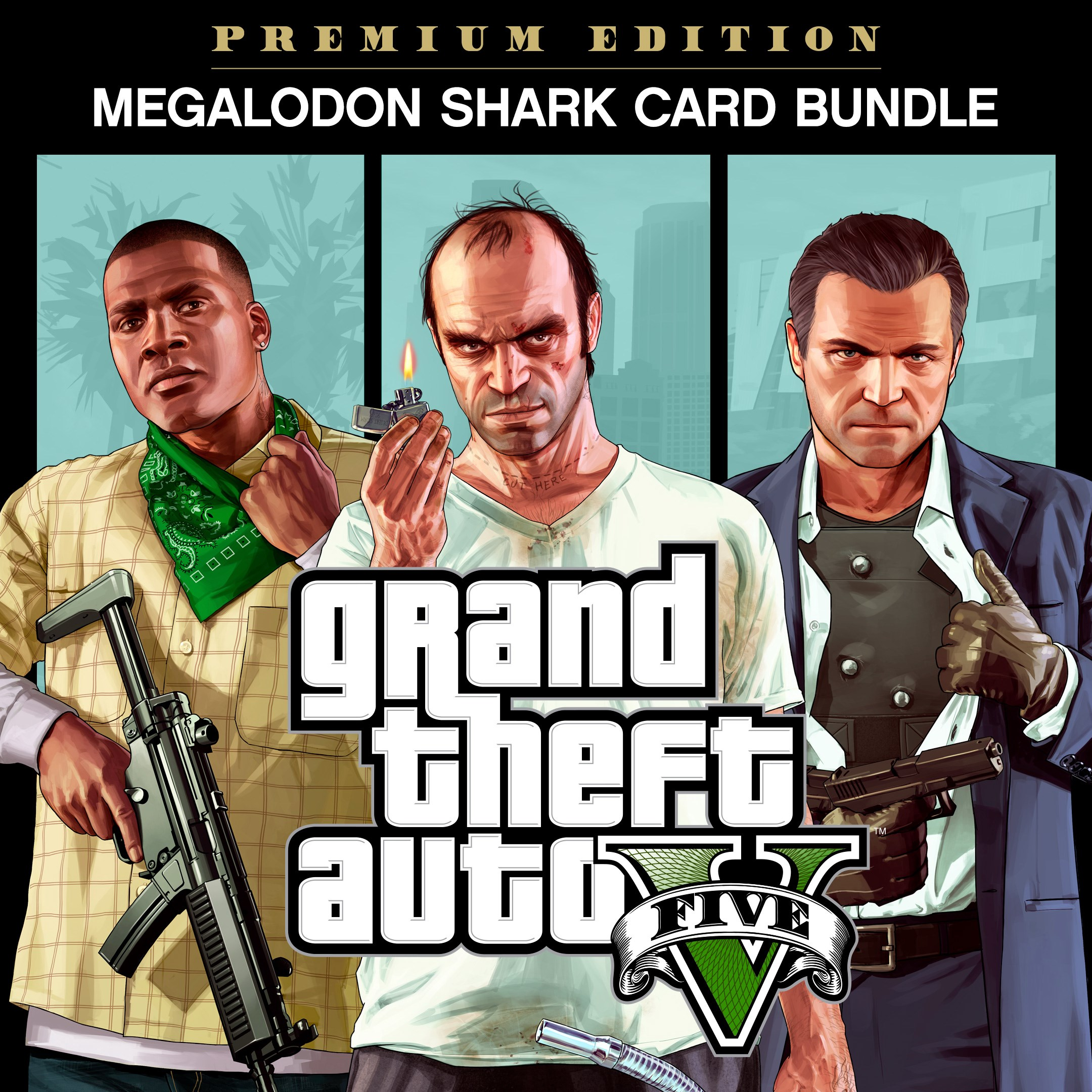 Комплект grand theft auto v premium edition и платежная карта мегалодон