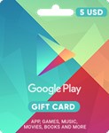 ✅Google Play ✅Gift Card 5 $ USD (USA🇺🇸)Моментально