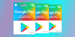 *GOOGLE PLAY ПОДАРОЧНАЯ КАРТА 5-200 $ USD USA**AUTO