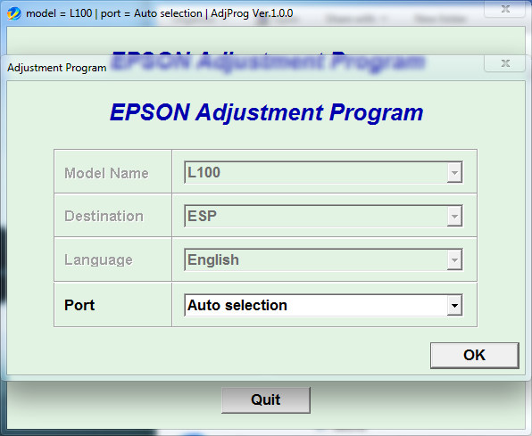 Adjustment program Epson L100 (ESP)