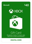 XBOX LIVE GIFT CARD 40 USD (USA) + ПОДАРОК