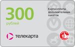 Telecard Card payment of additional packages 300 rubles