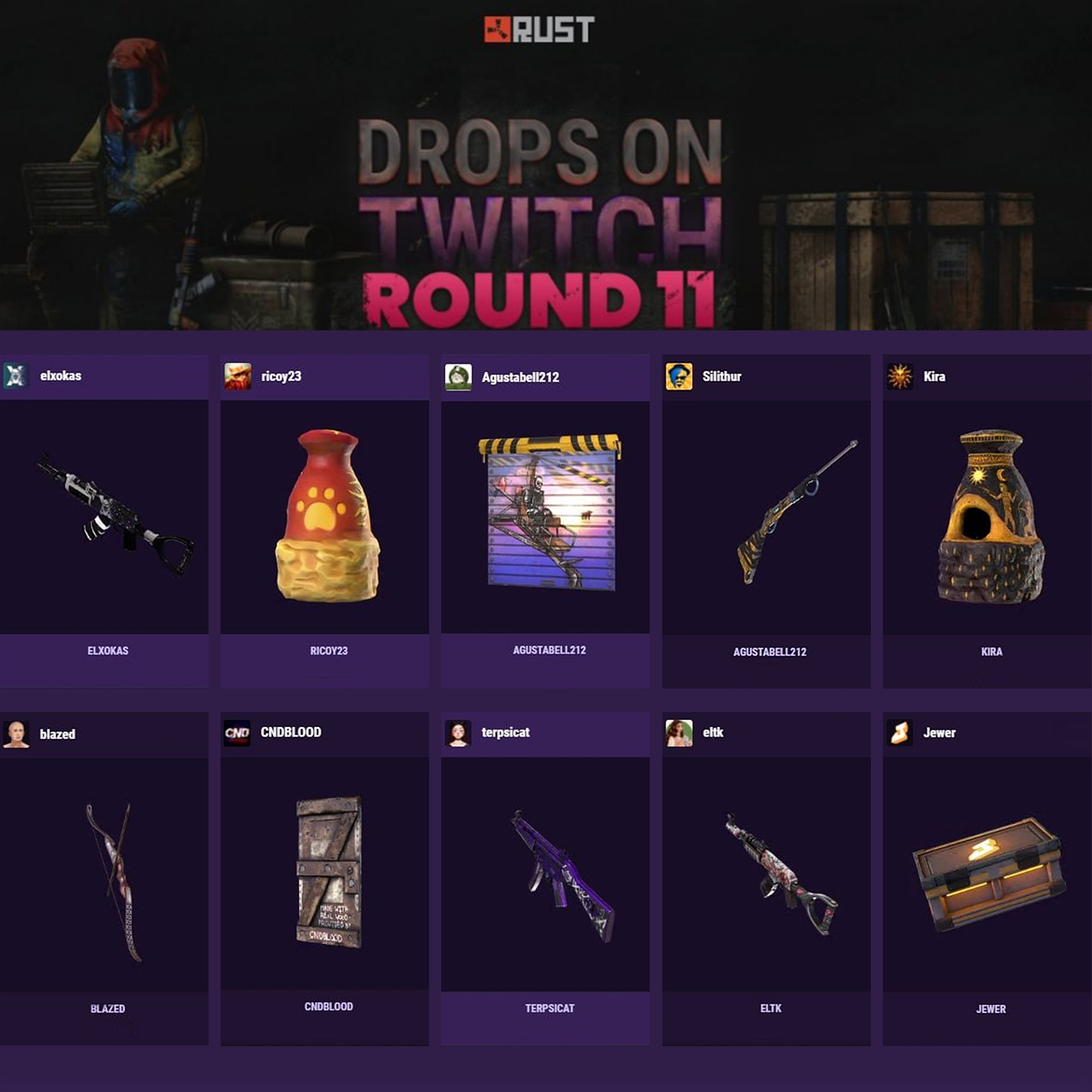Drops on twitch rust round 11 (119) фото