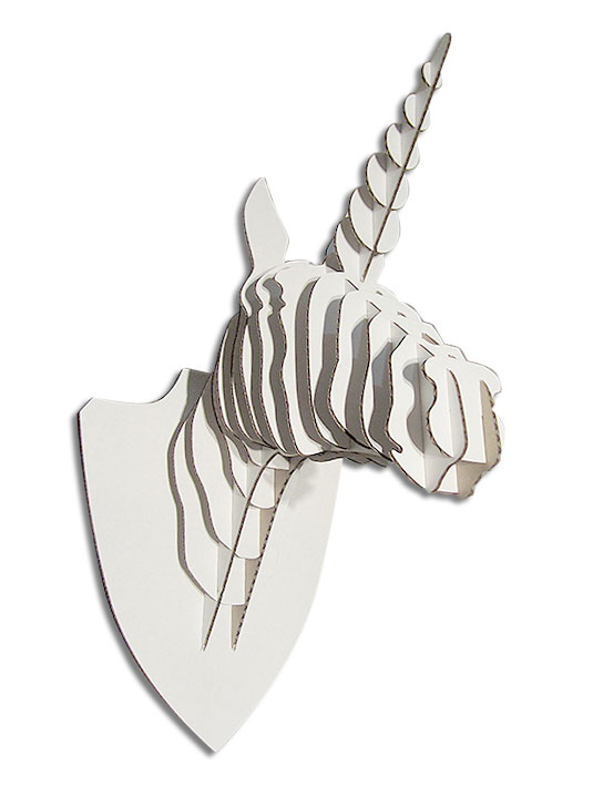 Buy vector file of Unicorn cardboard head template and download