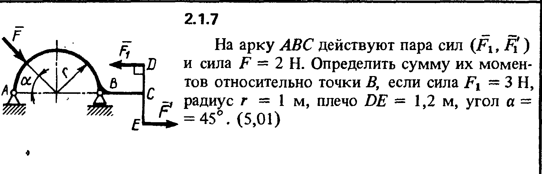 Найдите суммарный момент сил f1 100 н и f2 100н рисунок 157