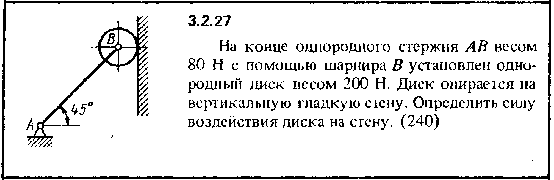 Однородный жесткий вертикальный стержень