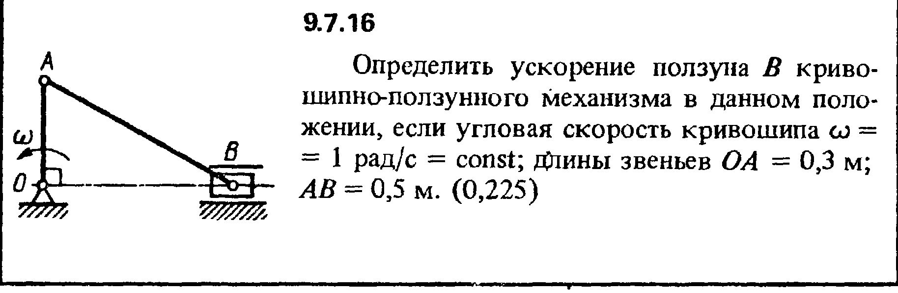 Кривошипно-ползунный механизм угловая скорость