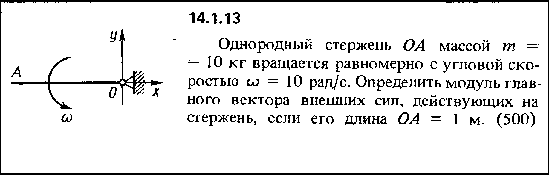 Тонкий однородный стержень длиной 1 м. Модуль главного вектора внешних сил. Силы действующие на стержень. Главного вектора внешних сил. Определить модуль главного вектора внешних сил.