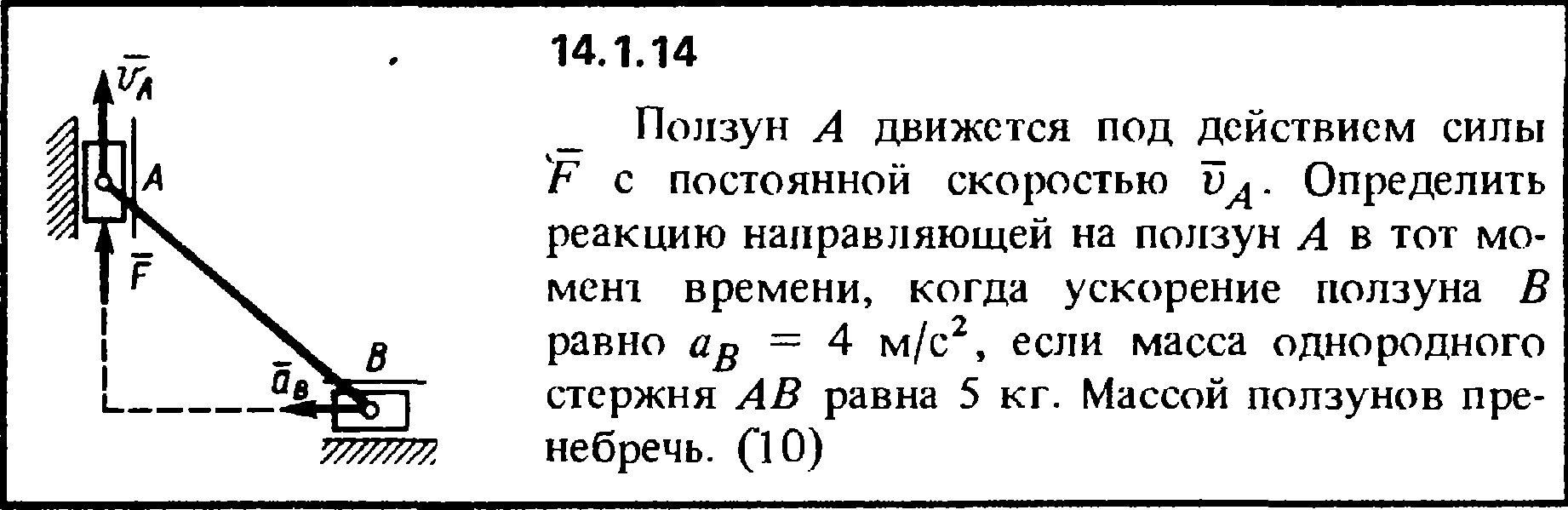 Стержень длиной 1 м и сопротивлением. Горизонтальный стержень. Ускорение. Невесомый стержень с шарнирами на концах. Ускорение ползуна в ползунном механизме.