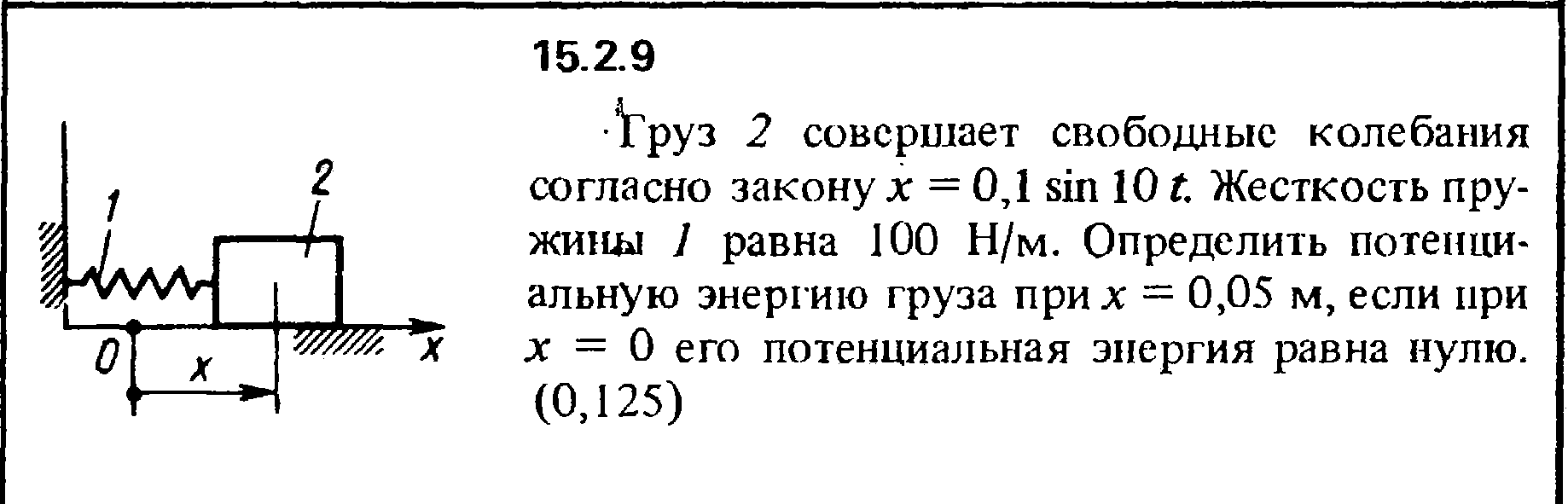 Проверить груз энергия. Решение задачи 1.1.2 из сборника Кепе о.е. 1989 года. Потенциальная энергия груза. Кепе задача 15.6.8. Решение задач на колеблющиеся грузы физика 9 класс.