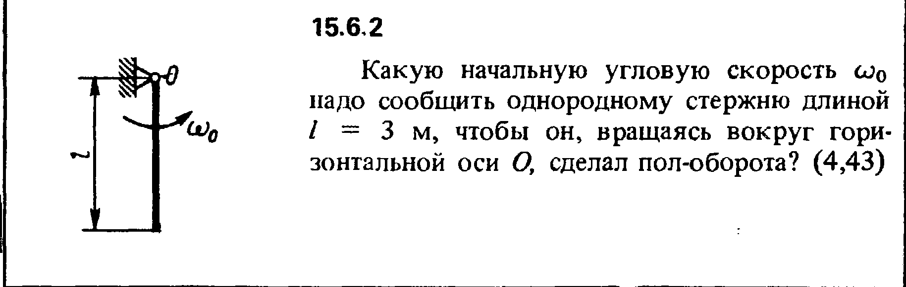 Однородный массивный стержень длиной 1 м. Стержень вращается вокруг оси. Угловая скорость однородного стержня. Скорость стержня. Какую начальную угловую скорость.