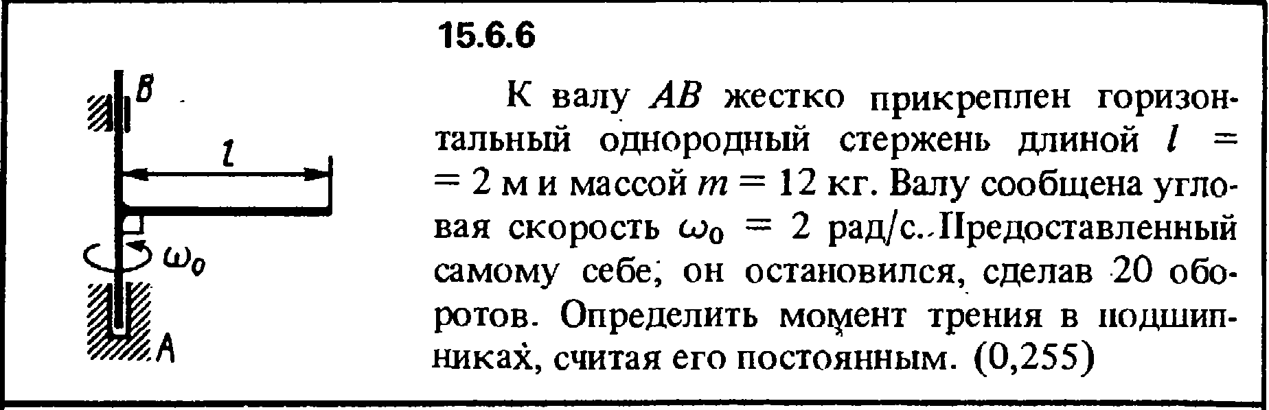 Однородный жесткий вертикальный стержень