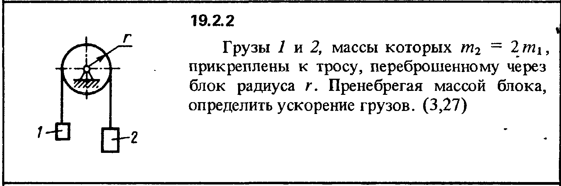 Второй груз прикреплен. Грузы 1 2 масса которых m2 2m1 прикреплены к тросу. Определить ускорение груза. Грузы массы которых m = 2m прикреплены к тросу. Масса грузов через блок с радиусом.