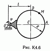 Решение задачи К4 В68 (рисунок К4.6 условие 8) Тарг 89