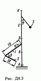 Решение задачи Д8 В36 (рис 3 усл 6) теормех Тарг 1989 г