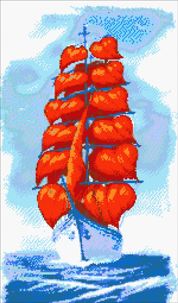 The scheme for embroidery with beads "Scarlet Sails"