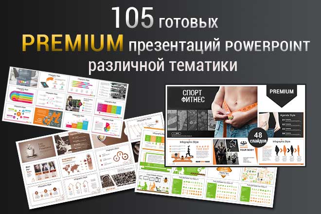 105 ready-made Premium Powerpoint 2019 presentations