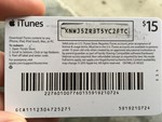 iTunes Gift Card $15 USA = Photo of the back side!SALE