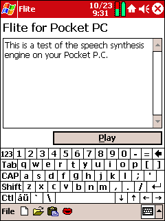 FLITE text-to-speech v1.3 Призношение напечатанного текста