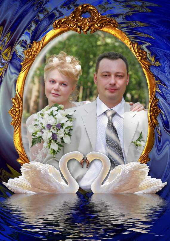 Рамка Зеркало и лебеди