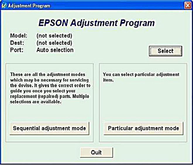 Adjustment program Epson Stylus Photo PX660