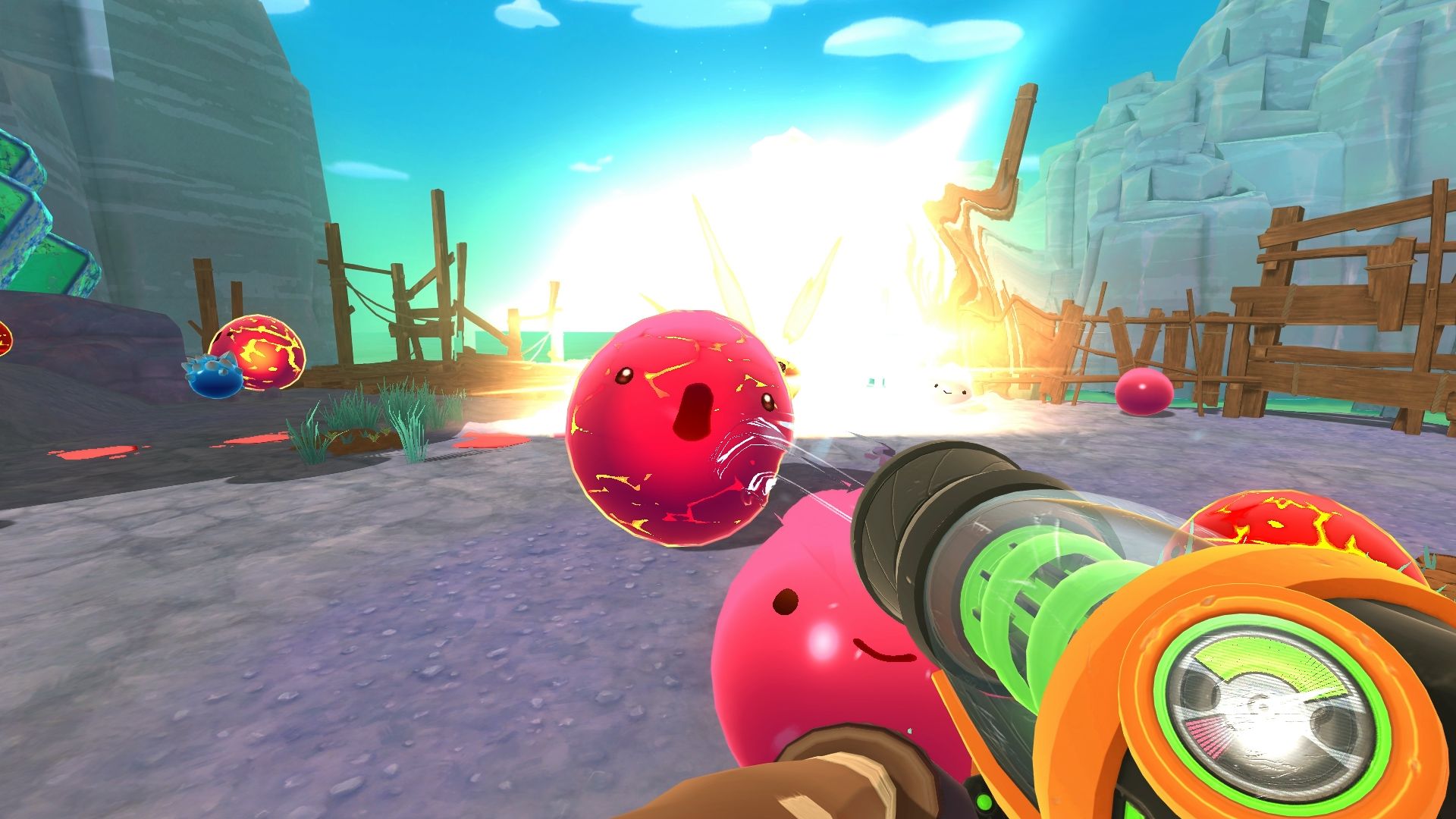 Игры слайма сэма. СЛАЙМ ранчо. Slime Rancher 1. Игра СЛАЙМЫ ранчер. Slime Rancher Deluxe Edition.