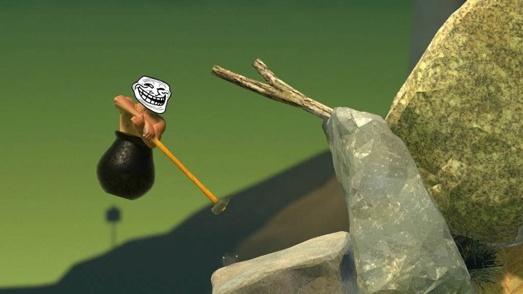 Getting over it спидран. Игра геттинг овер. Getting over it with Bennett Foddy. Игра getting over it with Bennett Foddy. Игра в котле с кувалдой.