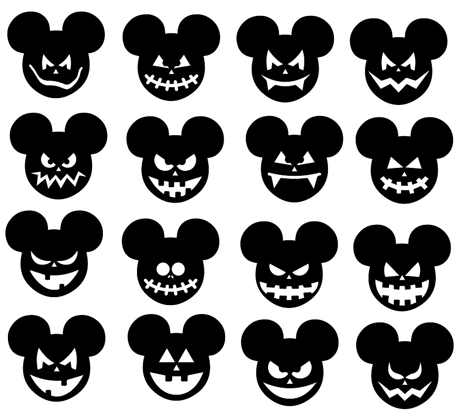 Mickey Scary Faces svg,cut files,silhouette clipart,vin. информация о прода...