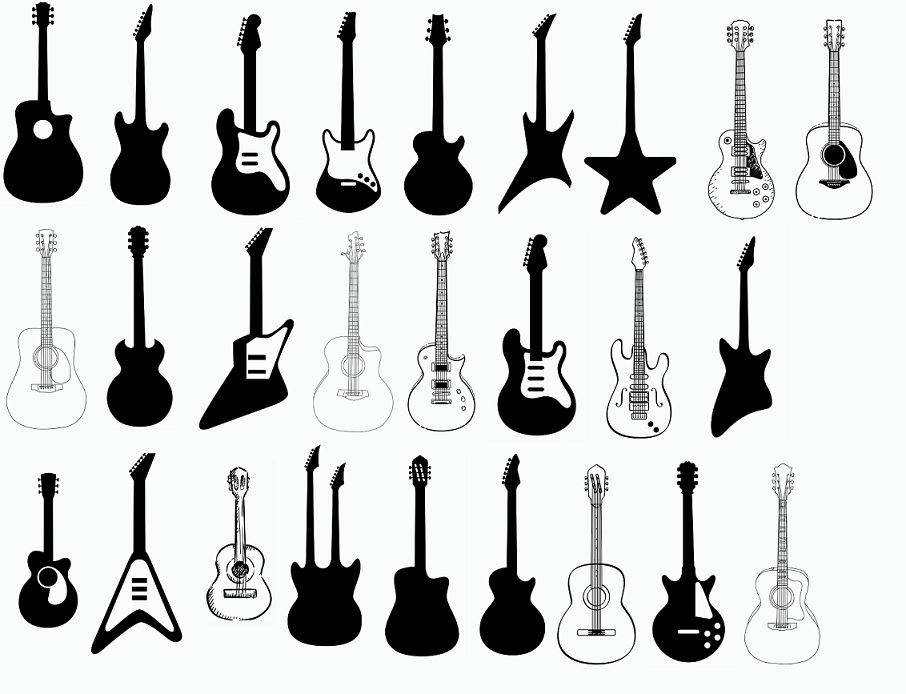 Download Buy Guitar Svg Cut Files Silhouette Clipart Vinyl Files Vec And Download
